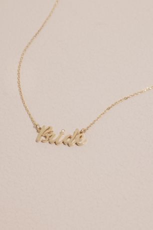 Script Bride Nameplate Necklace